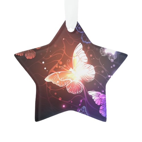 Glowing Night Butterflies Ornament