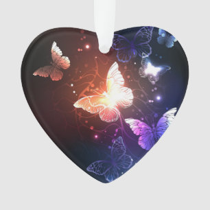 Glowing Night Butterflies Ornament