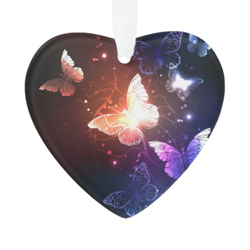 Glowing Night Butterflies Ornament