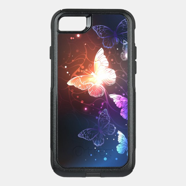 Glowing Night Butterflies Otterbox iPhone Case (Back)
