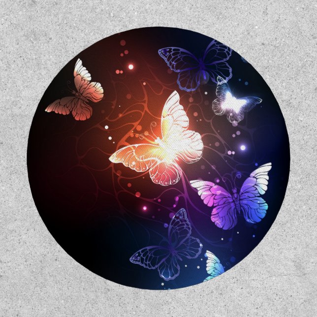 Glowing Night Butterflies Patch (Front)