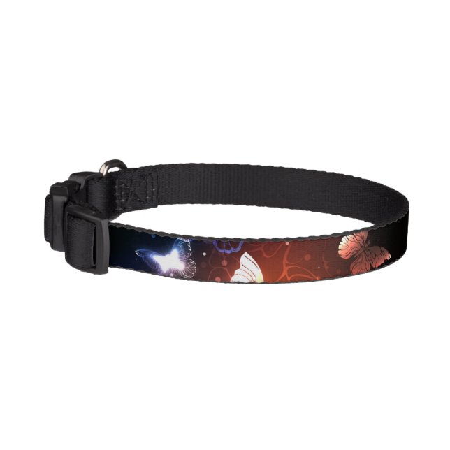 Glowing Night Butterflies Pet Collar (Left)