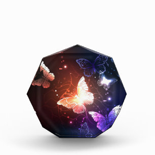 Glowing Night Butterflies Photo Block