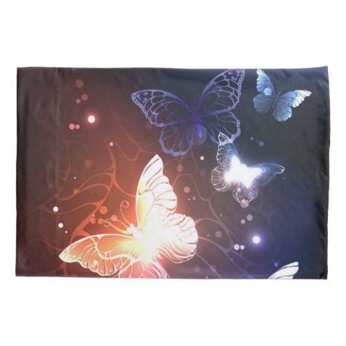 Glowing Night Butterflies Pillow Case