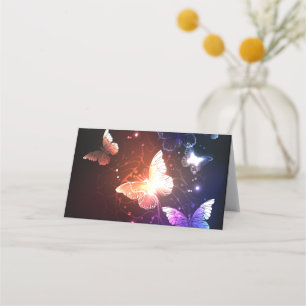 Glowing Night Butterflies Place Card