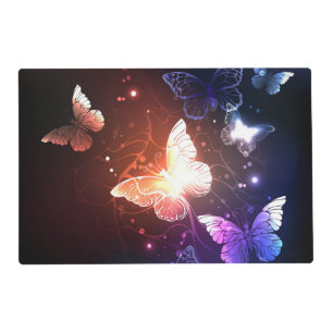 Glowing Night Butterflies Placemat