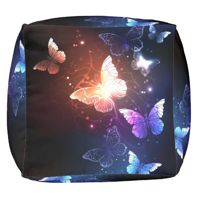 Glowing Night Butterflies Pouf (Bottom)