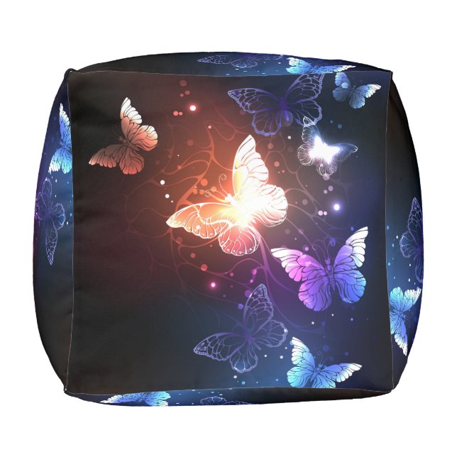 Glowing Night Butterflies Pouf (Bottom)