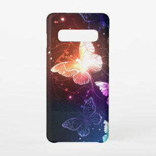 Glowing Night Butterflies Samsung Galaxy S10 Case