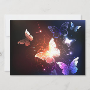 Glowing Night Butterflies Save The Date