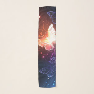 Glowing Night Butterflies Scarf