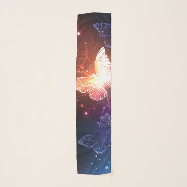 Glowing Night Butterflies Scarf (Front)