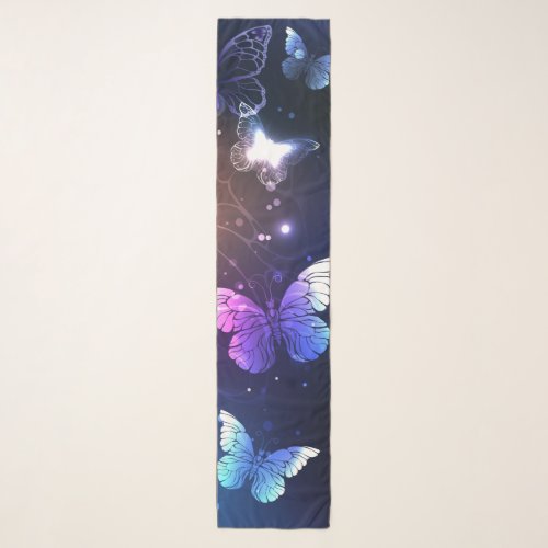 Glowing Night Butterflies Scarf