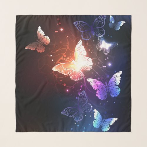 Glowing Night Butterflies Scarf