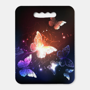 Glowing Night Butterflies Seat Cushion
