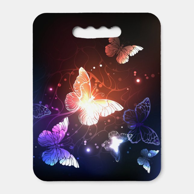 Glowing Night Butterflies Seat Cushion (Front Vertical)