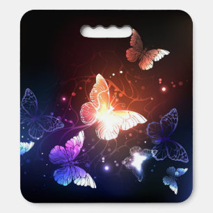 Glowing Night Butterflies Seat Cushion