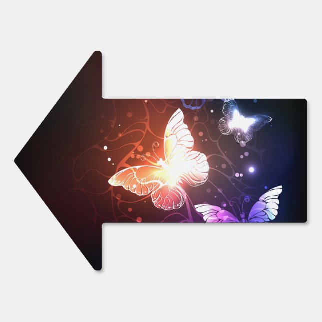 Glowing Night Butterflies Sign (Front)