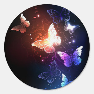 Glowing Night Butterflies Sign