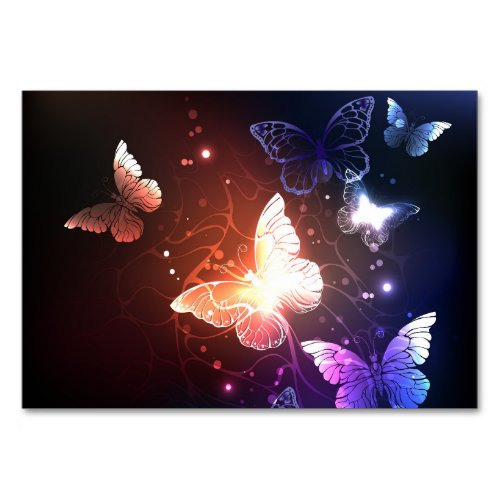 Glowing Night Butterflies Table Number