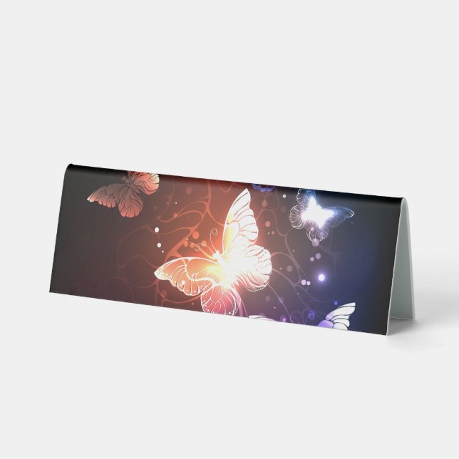 Glowing Night Butterflies Table Tent (Front)