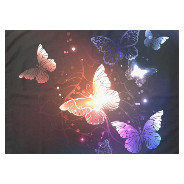 Glowing Night Butterflies Tablecloth (Front (Horizontal))