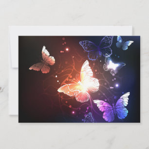 Glowing Night Butterflies Thank You Card