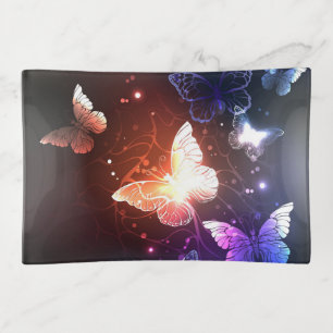 Glowing Night Butterflies Trinket Tray