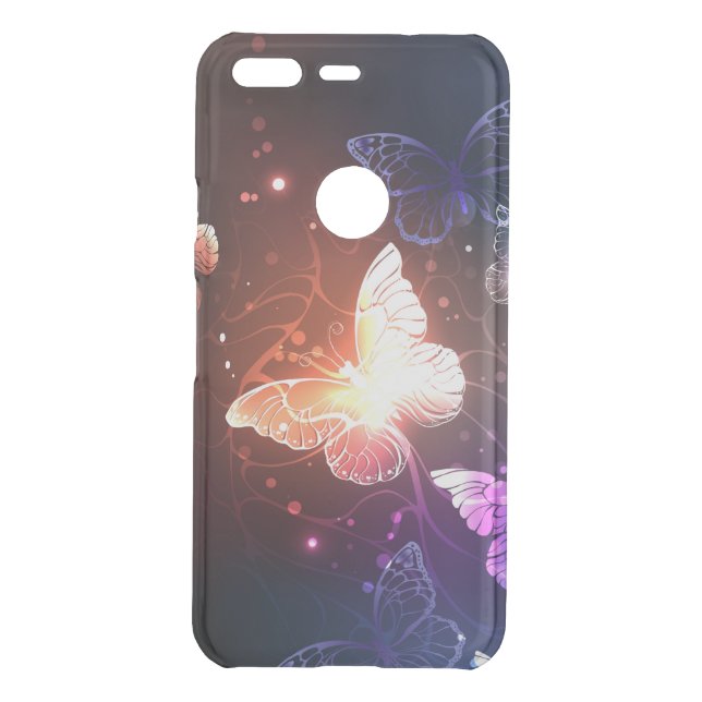 Glowing Night Butterflies Uncommon Google Pixel Case (Back)