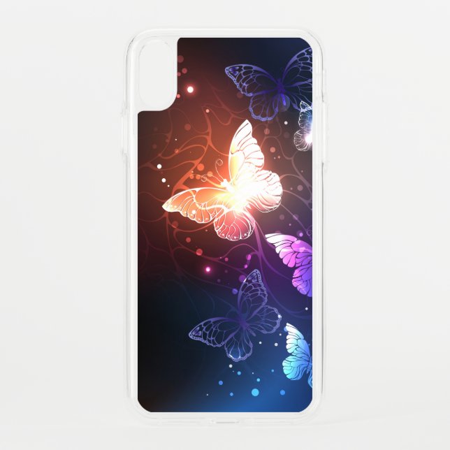 Glowing Night Butterflies Uncommon iPhone Case (Back)