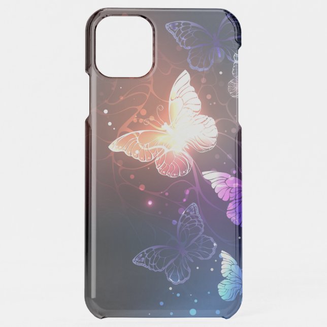 Glowing Night Butterflies Uncommon iPhone Case (Back)