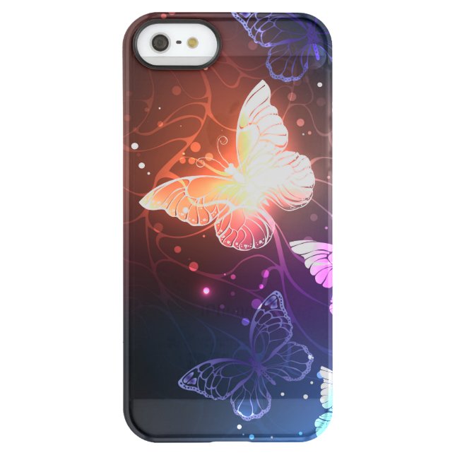 Glowing Night Butterflies Uncommon iPhone Case (Back)