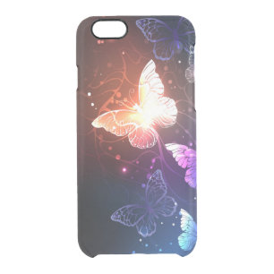 Glowing Night Butterflies Clear iPhone 6/6S Case