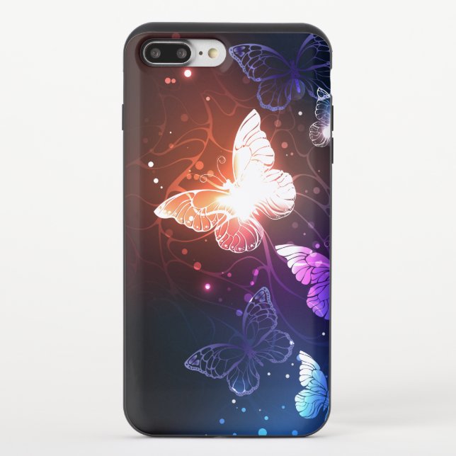 Glowing Night Butterflies Uncommon iPhone Case (Back)