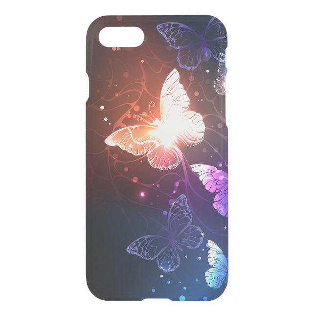 Glowing Night Butterflies Uncommon iPhone Case (Back)