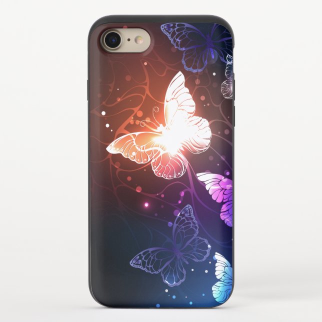Glowing Night Butterflies Uncommon iPhone Case (Back)