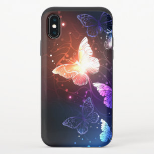 Glowing Night Butterflies iPhone XS Slider Case