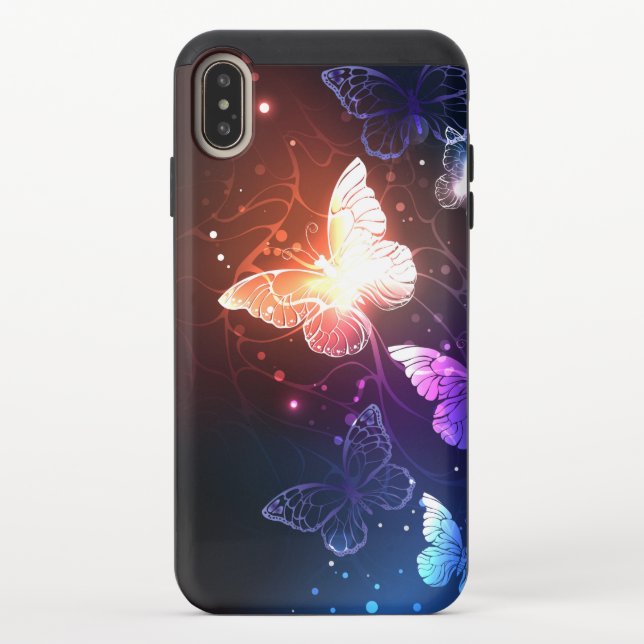 Glowing Night Butterflies Uncommon iPhone Case (Back)