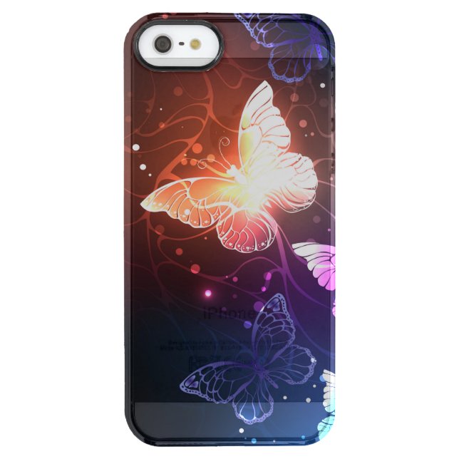 Glowing Night Butterflies Uncommon iPhone Case (Back)