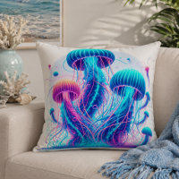 Glowing Ocean: Jellyfish Inspired Throw Pillows