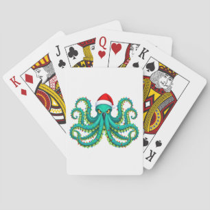 Glowing Octopus Christmas Lights for Ocean Poker Cards