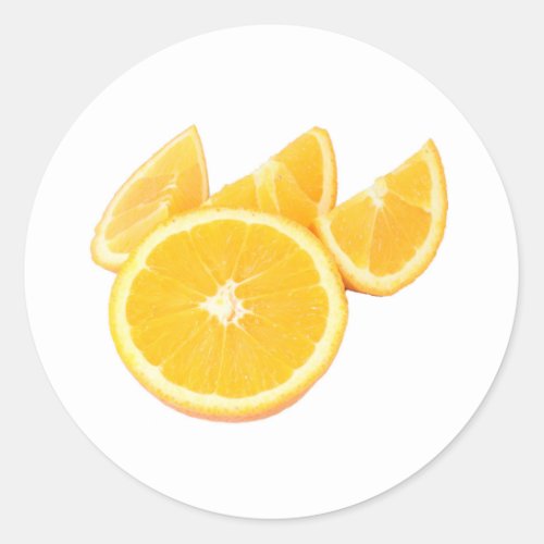 Glowing Orange Orange Sliced Fruit Photo Classic Round Sticker