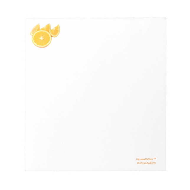 Glowing Orange Orange, Sliced Fruit Photo Notepad (Front)