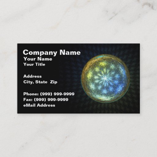 Customizable Glowing Orb on Black Background Business Cards