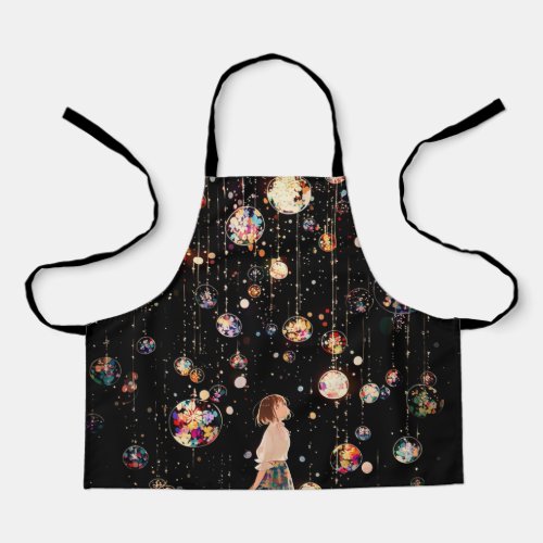 Glowing Orbs Starry Night  Apron