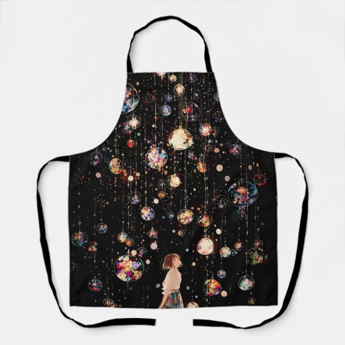 Glowing Orbs Starry Night  Apron