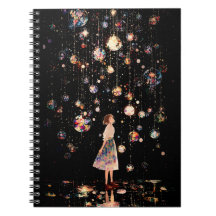 Glowing Orbs Starry Night 