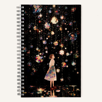 Glowing Orbs Starry Night  Notebook
