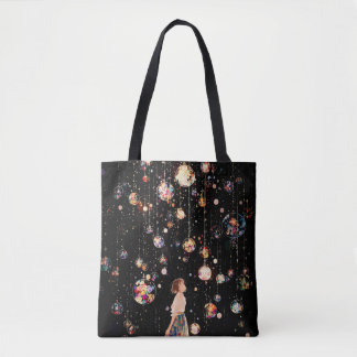 Glowing Orbs Starry Night  Tote Bag