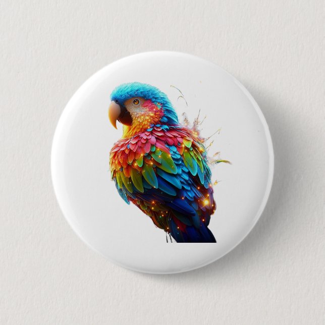 Glowing Parrot Button (Front)